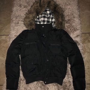 Black Victoria Secret Pink puffer coat